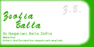 zsofia balla business card